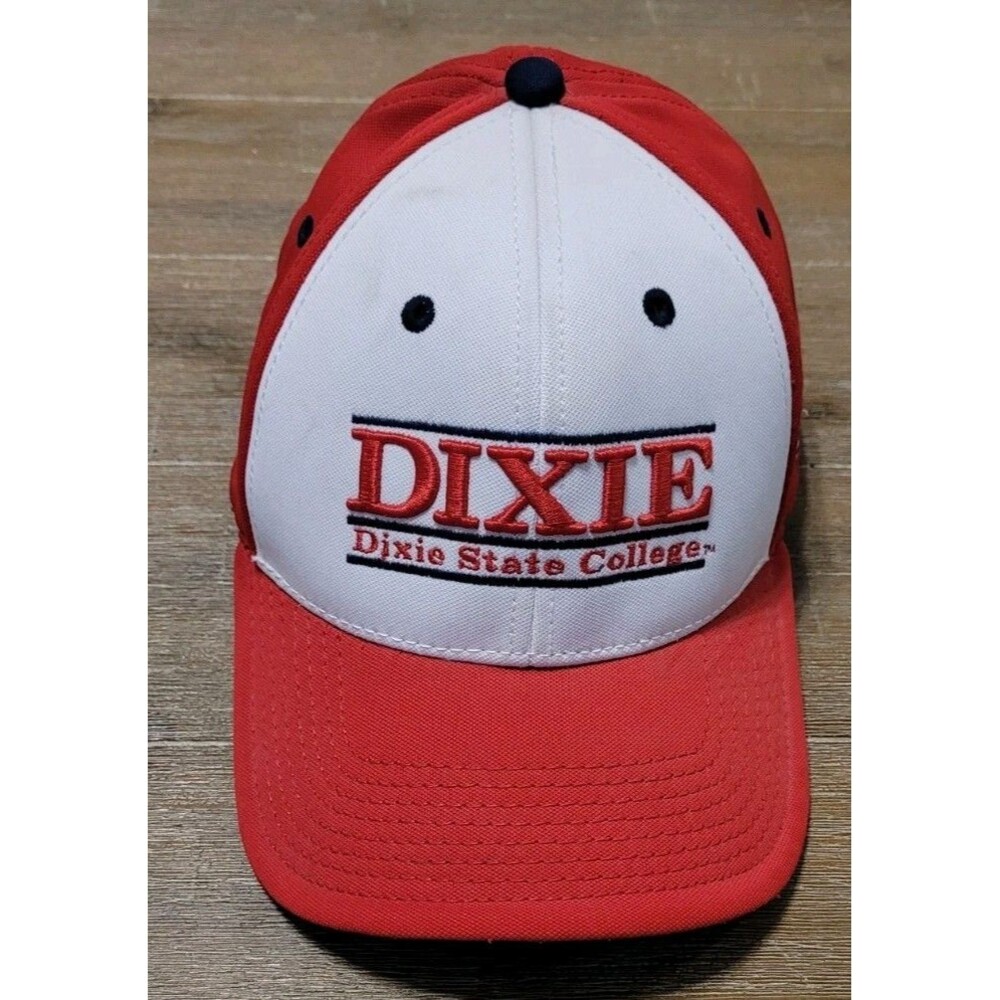 Dixie State Red Storm Hat Classic 3 Bar Structured Flexible Fit Medium Cap